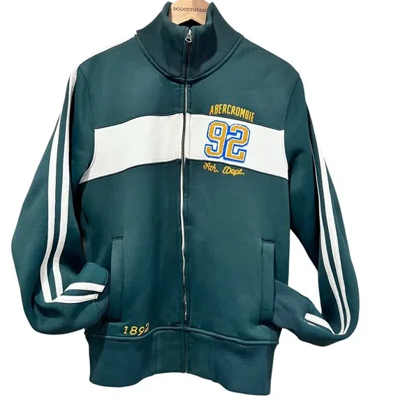 Abercrombie & Fitch Vintage Track Jacket, Green, L